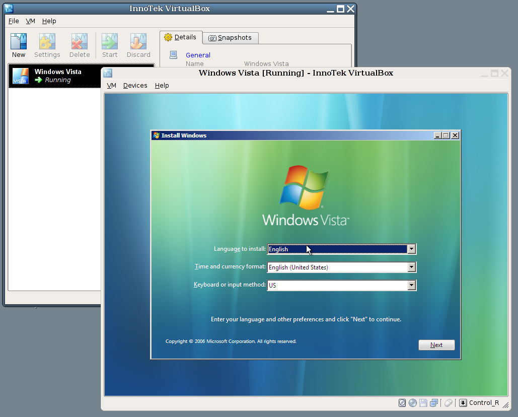virtualbox windows xp